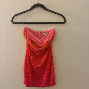 Oh Polly Pink and Orange Beaded Dress